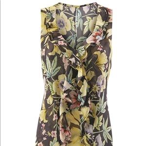 Cabi Floral Ruffle blouse